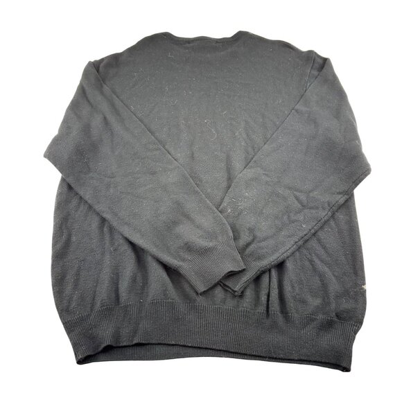 Pierre Cardin Vintage Men's XL Acrylic Checkered Sweater Black & Gray - Picture 4 of 4